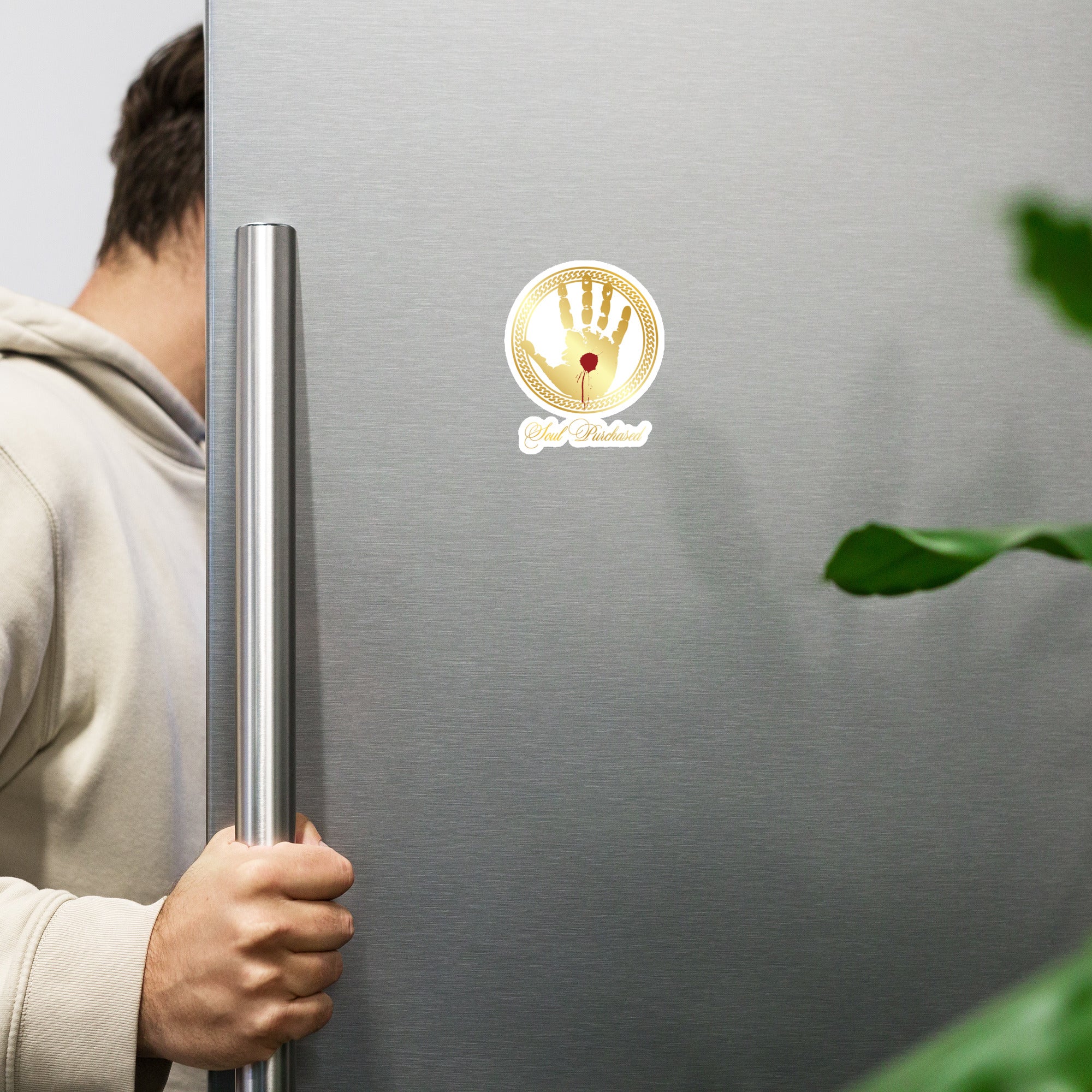 Magnet stylish photos holding.